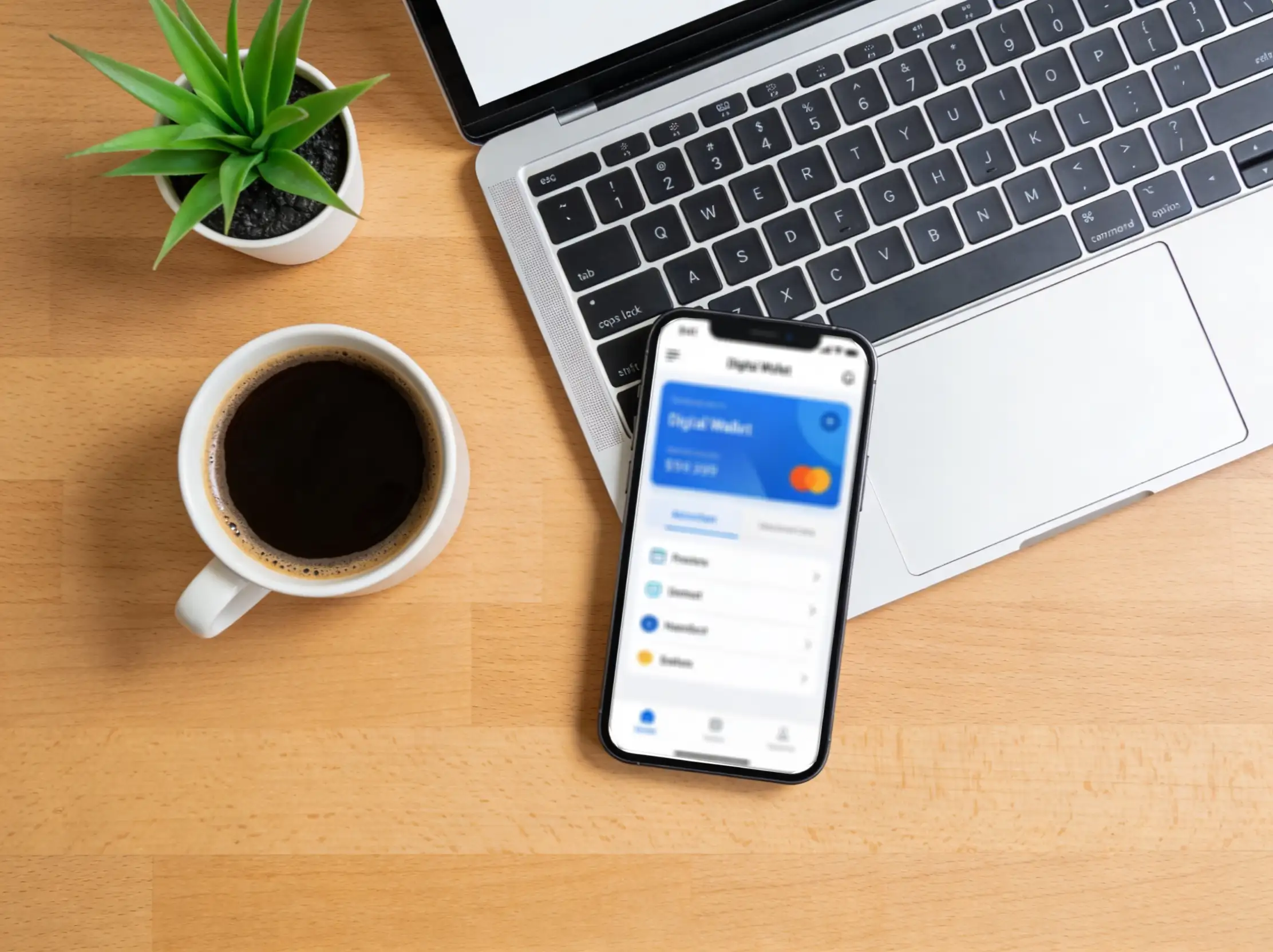 EcoPayz dijital cüzdan uygulaması açık olan akıllı telefon ve dizüstü bilgisayar